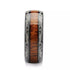 Men's 8mm Tungsten Ring Koa Wood Inlay With Laser Pattern Dome Wedding Band
